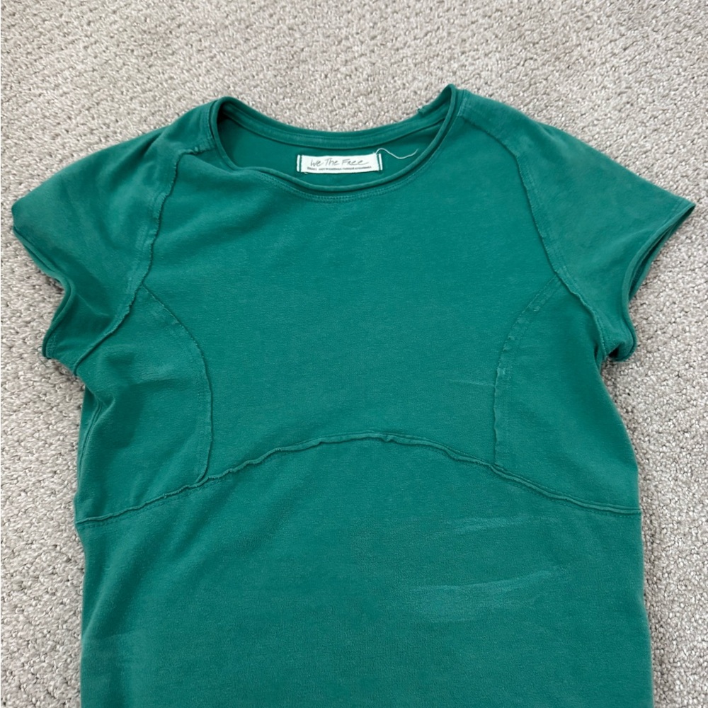 Free People Green Short Sleeve Tee
